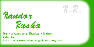 nandor ruska business card